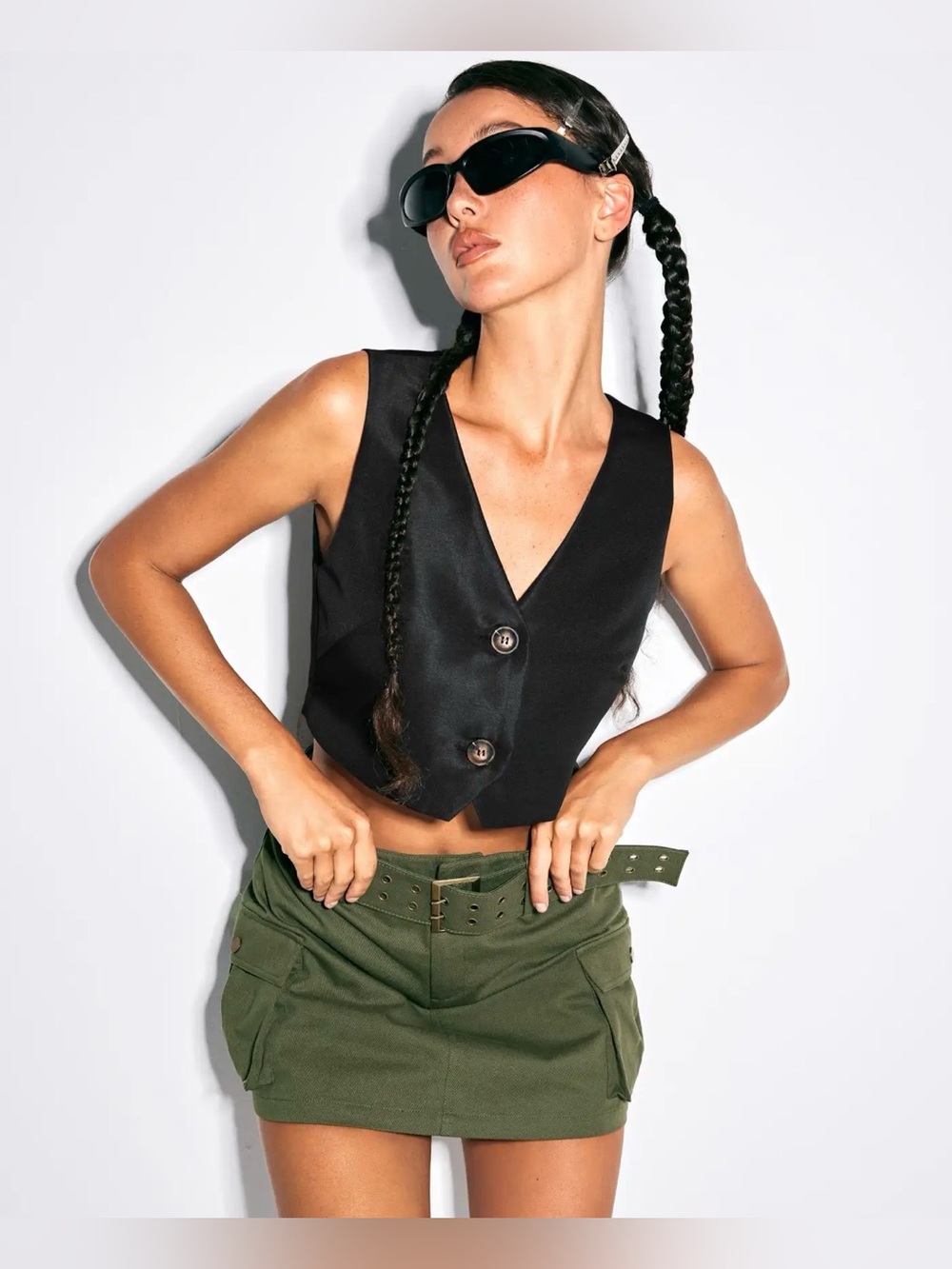 Cider Black Cropped Vest